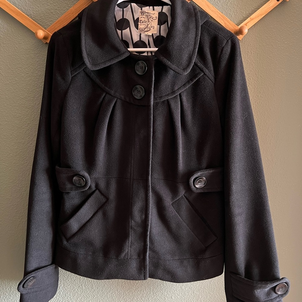 Tulle | Anthropology Black Coat With Hood